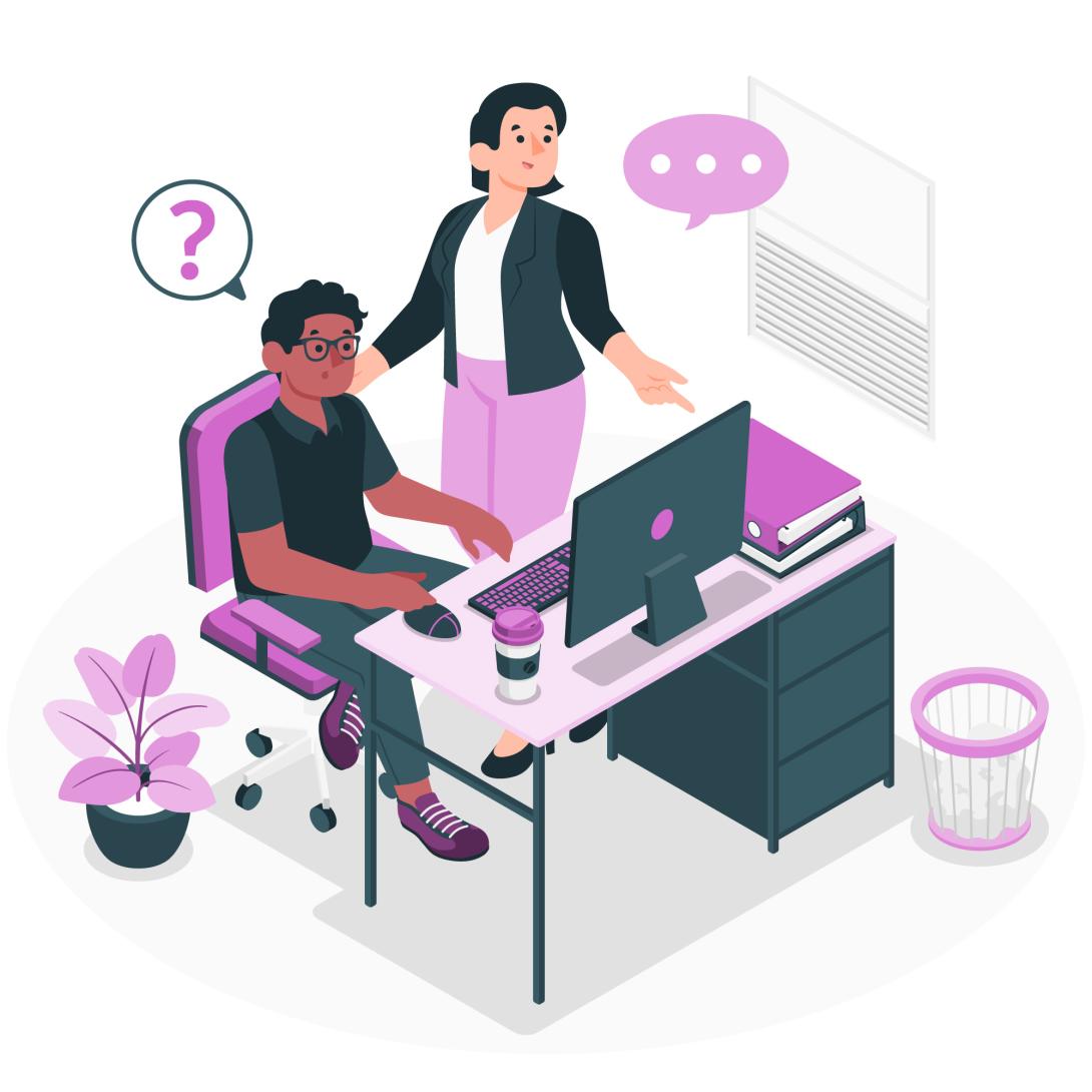 illustration d'une personne travaillant dans l'administration